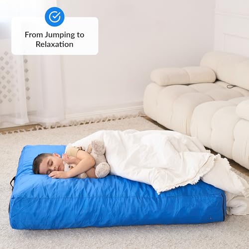 Crash Pad for Kids Sensory | Big 5Ft x 5Ft, 3Ft x 4Ft, 3Ft x 3Ft Or 2Ft x 2Ft | Autism Sensory Crash Mat for Jumping Play | Crashpad | Soft Foam Landing Pad | Giant Mat Pillow | Climbing, Gymnastics - size: Small
