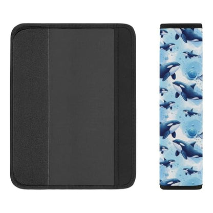 Breathable Car Seat Belt Pad for Girls and Boys, Stroller Pushchair High Chair, 2PCS Ocean Blue Killer Whale Shoulder Harness Cover Easy Install (No Tool) - color: Pattern 773