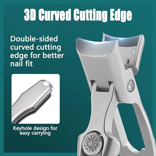 MightyClip Nail Clippers - German Stainless Steel for Men, Includes Nail File and Storage Box (Black) - color: Black