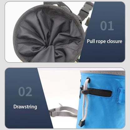 Chalk Bag for Rock Climbing, Bouldering Chalk Bag with 2 Zippered Pockets Rock Climbing Gear Equipment for Rock Climbing Gym Weightlifting