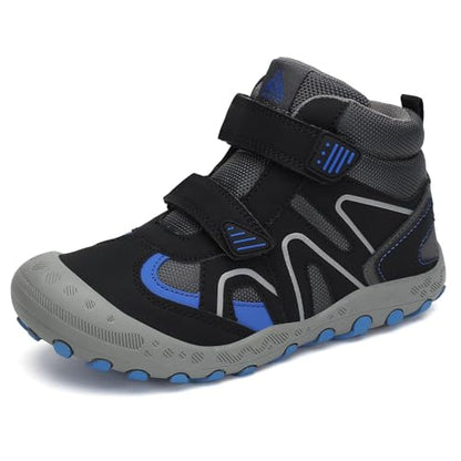 Mishansha Kids Water Resistant Hiking Boots, Boys Girls Anti Collision Anti-Skid Athletic Outdoor Adventure Trekking Shoes | Protective Toe, Adjustable Fit and Flexible Sole for Camping, School, Walking, Trekking, Trail Adventures and Everyday Wear - colo