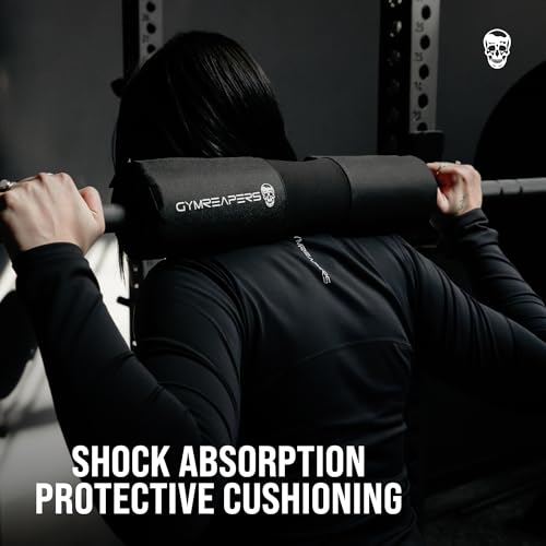 Gymreapers Barbell Squat Pad - Protective Bridge Pad For Hip Thrust, Squats, Lunges - Hip Support, Neck Protection For Bar - color: Black Covered