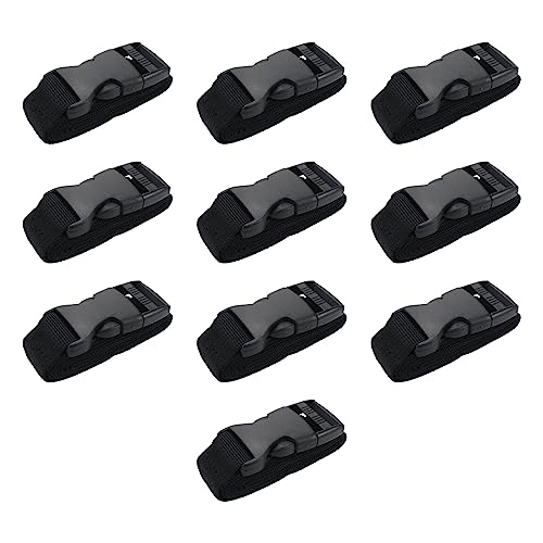 10Pcs Tie Down Straps Black Adjustable Nylon Strap with Buckles 1" x 47" (3.9ft) Straps with Quick Release, Lashing Strap for Backpacking, Outdoor Activities - color: Black, size: 1"x47"(10Pcs)
