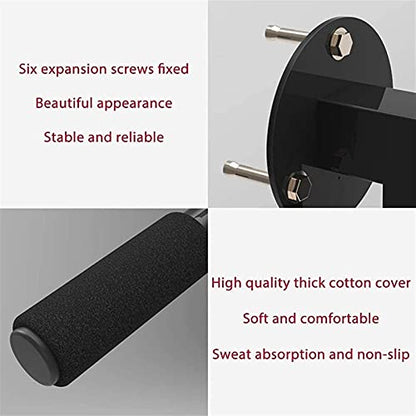Pull Ups Pull Up Bar Wall Mounted Chin Up Bar Professional Indoor Gymnastics Bar Home Multi Grip Pull Up Bar with Non-Slip Handles (Black)