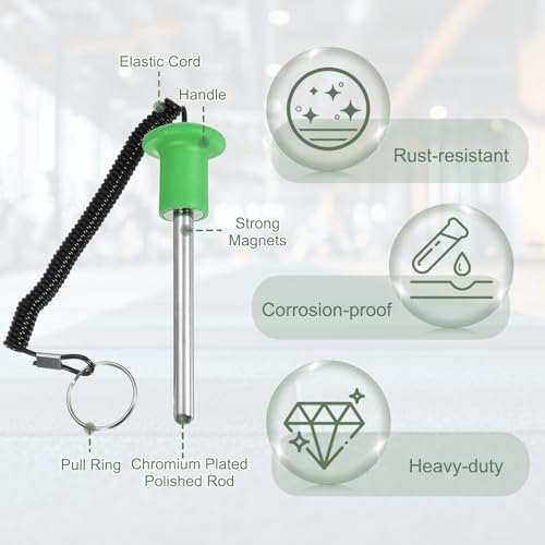 Gym Pin Weight Stack Pin Strength Training Lifting Equipment Replacement with Pull Rope Fitting for Club - color: Green, size: 0.4 x 4.1 Inch