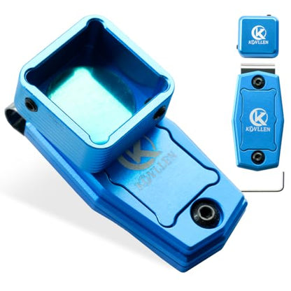 KONLLEN Magnetic Pool Chalk Holder Aluminum Alloy Belt Clip | Portable design, durable metal construction, quick access,metal cue chalk case for pool, snooker and carom - color: Blue