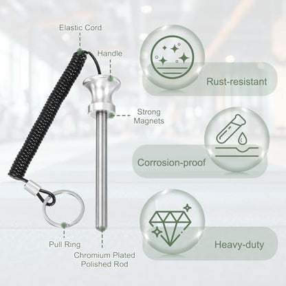 Weight Stack Pin, Weight Gym Pin Strength Training Equipment Replacement with Pull Rope for Commercial Home - color: Silver, size: 0.4 x 3.9 Inch
