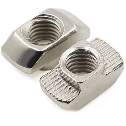 100 Pcs 3030 Series M5 T Nuts, T Slot Nut Hammer Head Fastener Nut, Nickel Plated Carbon Steel Nut for Aluminum Profile (3030 Series M5)