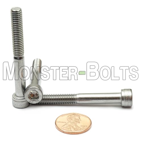 MonsterBolts - M6 x 50mm Socket Head Screws, DIN 912, Stainless Steel, Partial Thread, 10 Pack - size: M6 x 50mm