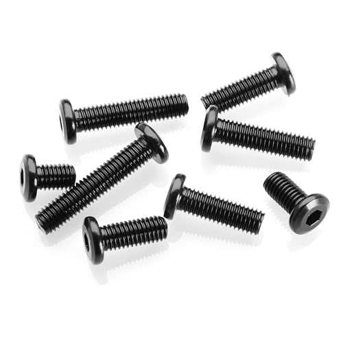 Mywish M8x1.25 Bolt, M8 x 35mm 20Pcs Flat Head Hex Socket Cap Screws Bolts, 304 Stainless Steel Furniture Bolts Full Thread, Black Oxide & Hex Spanner - color: Black-M8, size: 35mm