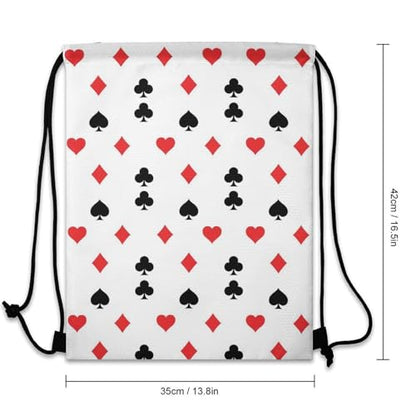 Waterproof Drawstring Bag Gym Sack Sports Backpack for Hiking Swimming Beach Yoga Gear Lightweight Unisex, Casino Poker Pattern Bags - color: Picture (22)