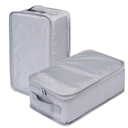 JJ POWER Travel Shoe Bags, Foldable Waterproof Shoe Puches Organizer-Double Layer (2 Grey Shoe Bags) - color: Grey, size: 2 Packs