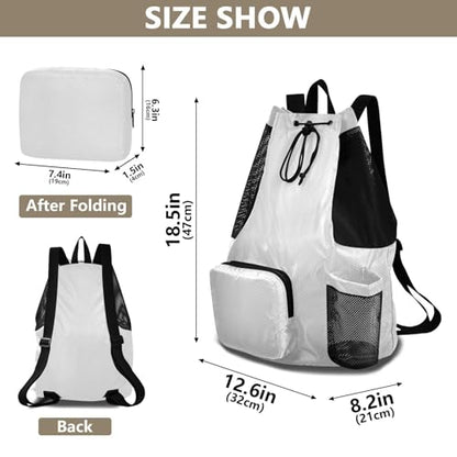 Yuiboo Gray Drawstring Gym Bags Climbing Gym Bag with Inside Pockets String Bookbag Wet and Dry Separation
