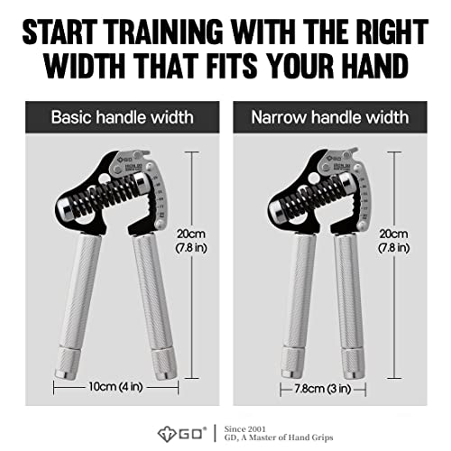 GD IRON GRIP Grip Strength Trainer Hand Gripper Forearm Strengthener Metal | Silent durable adjustable hand strengthening device, Hand exerciser squeezers, arm wrestling training equipment, grip trainer