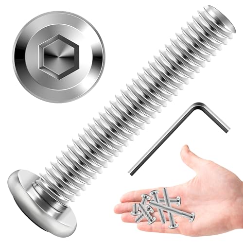 30Pcs M6 Screws M6 x 35mm Flat Head Socket Cap Screw Bolts Assortment Kit, Allen Socket Drive M6 Bolt, 304 Stainless Steel Bolts, Bright Finish M6x1.0 Bolt by Marysino - color: Silver, size: M6 x 35mm