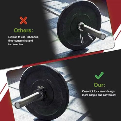 4 Pack Dumbbell Barbell Clamps 30mm, Quick Release Weight Bar Collars, Secure Locking Barbell Clips for Weightlifting, Workout, Strength Training & Fitness Accessories - color: Red
