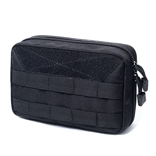 Azarxis Equipment Multi-Purpose Tactical EDC Admin MOLLE Pouch Utility Tools Bag Organizer Military Waist Belt Modular Attachment - color: #02 - Black
