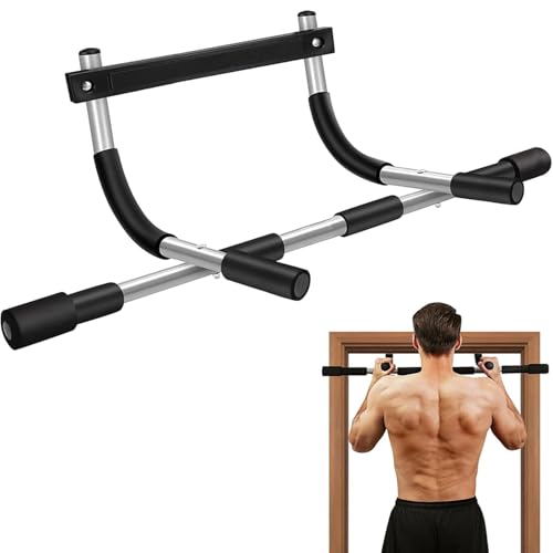 MOMODA Doorway Pull Up Bar, Home Gym Fitness Chin-Up Bar for Door Frame - color: Grey