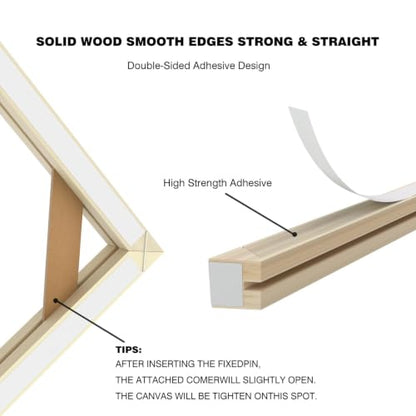 DIY Wood Canvas Stretcher Bars Kit, 1.25" Gallery Depth, 8" x 12" | Gallery wrapped canvas frame kit for oil painting and prints, sturdy wooden wall art frame, easy assembly, made in USA - size: 8"X12"