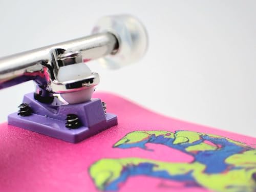 SPITBOARDS® 34mm Fingerboard Oldschool Cruiser Pro Complete Setup, Pre-Assembled 5-Layer Wood, Pro Trucks, Soft Urethane 60D Bearing Wheels, Real-Wear Graphics, Lasered Foam Tape 'Slimey Hand' - color: Slimey Hand