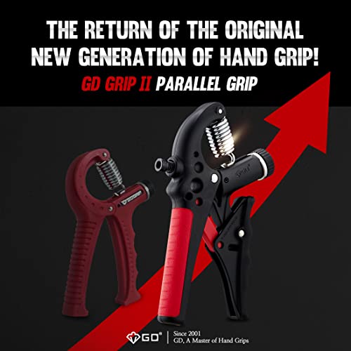 GD Grip2 Adjustable Grip Strength Trainer Hand Gripper Forearm Strengthener | Adjustable resistance 22~77lbs Squeezer, Hand grip strengthener, Gripper exerciser Devices, Stress Relief Grips Recovery - color: RED