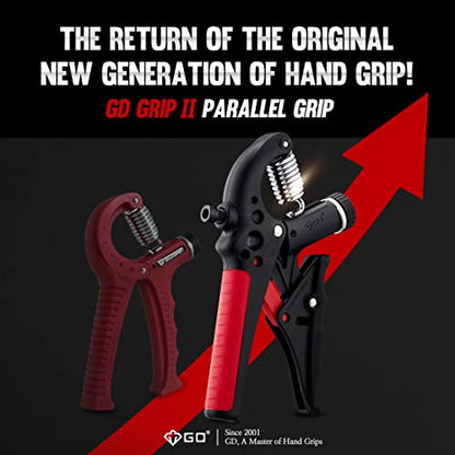 GD Grip2 Adjustable Grip Strength Trainer Hand Gripper Forearm Strengthener | Adjustable resistance 22~77lbs Squeezer, Hand grip strengthener, Gripper exerciser Devices, Stress Relief Grips Recovery - color: RED