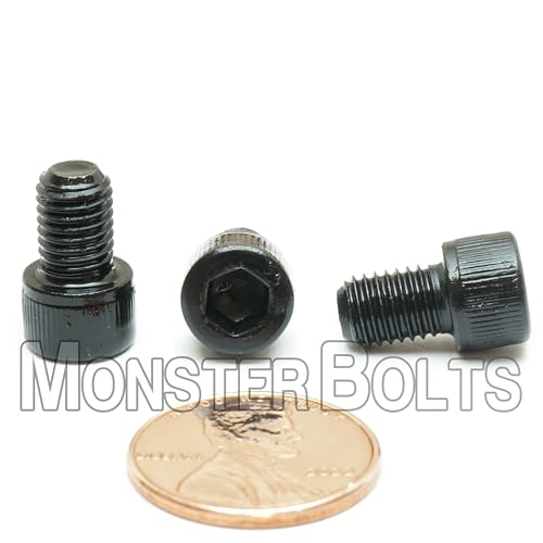 MonsterBolts - 1/4"-28 x 3/8" Socket Head Screws, ASTM A574, Alloy Steel, Black Oxide, 10 Pack - size: 0.375 In. (3/8")