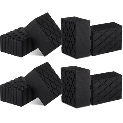 Pangda 8 Pack Solid Rubber Auto Lift Pads 6-3/8" x 4-3/4" x 3.15" Anti-Skid Lift Block Spacer Pad for Automobile Car Lifts, Jacks and Racks, 4000 Lbs Capacity - size: 6-3/8" x 4-3/4" x 3.15"
