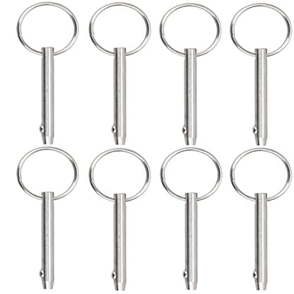 8 PCS Quick Release Pins Bimini Top Pins, Diameter 1/4"(6.3mm), Overall Length 3"(76mm), Usable Length 2.4"（61mm, Marine 316 Stainless Steel - size: 8 Pieces