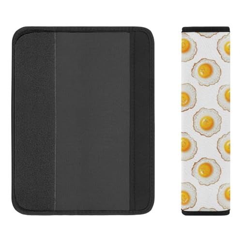 2PCS Fun Fried Egg Seat Belt Cover Breathable Seat Belt Cushion for Adults and Children, All Vehicles, Comfortable Driving - color: Pattern 108