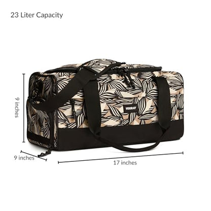 Vooray Boost Duffle Bag - 23L Small Gym Bag for Men and Women with Shoe Compartment, Key Clip, Water Bottle Pocket, Lightweight Travel Duffel for Sports, Training, Overnight Use (Textured Leaves) | Compact Duffle Bag for Sports, Travel, Shoe Compartment,