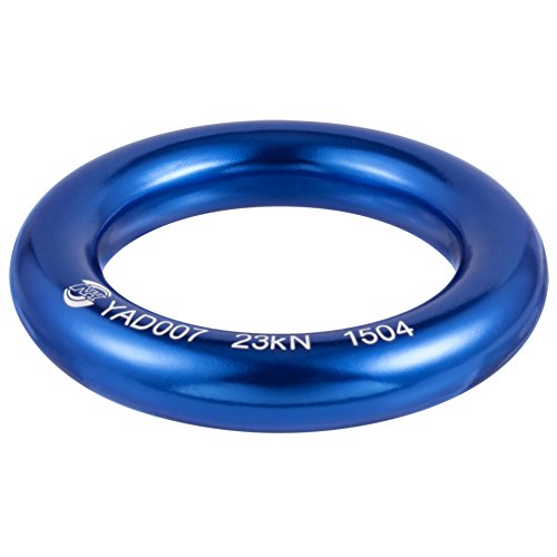 PROND Aluminum Rappel Ring, Climb Perfect Tension Aluminum Alloy O-Ring, 23KN Rappel Rings for Rock Climbing Arborist and Hammock - color: Blue - 1 Pcs/Pack