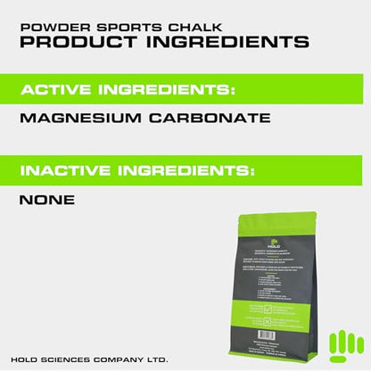 HOLD Sports Chalk – Pure Magnesium Carbonate for Climbing, Weightlifting, Gymnastics & Powerlifting – No Additives, Non-Toxic, Sweat-Resistant, Strong Grip Performance - style: Chunky
