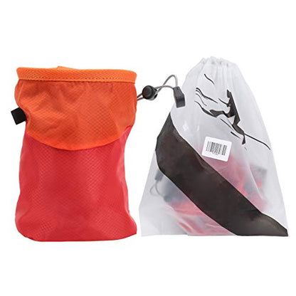 Keenso Rock Climbing Chalk Bag Drawstring Sealing Rock Brushes Support for Outdoor Mountaineering (Red) - color: Red