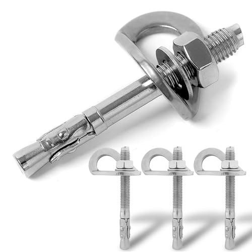 Climbing Holds Anchor Set - 3PCS - Stainless Steel Bolt Hanger and Bolt Heavy Duty Climbing Holds Weight 2500KG for Indoor Outdoor Climb Train - color: 12MM Silver