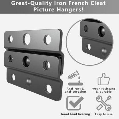 Metal Z-Style French Cleat Picture Hanger 2 inches,8 Pairs | Z-Style Picture Hanger Wall Mounting Bracket Kit for Frames, Mirrors, Shelves, Art, Whiteboards, Frames (8, 2") - size: 2 Inch