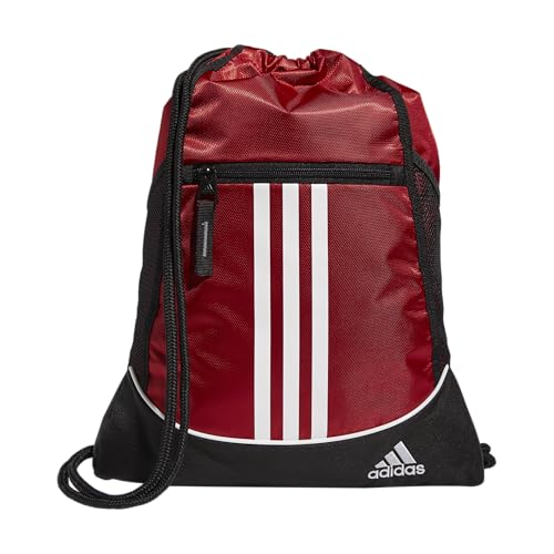 adidas Alliance Sackpack – Drawstring Backpack for Sports, Small Gym Bag, Team Power Red/2, OSFA - color: Team Power Red/2