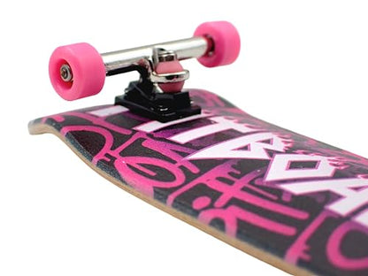 SPITBOARDS® 34mm Fingerboard Oldschool Cruiser Pro Complete Setup, Pre-Assembled 5-Layer Wood, Pro Trucks, Soft Urethane 60D Bearing Wheels, Real-Wear Graphics, Lasered Foam Tape 'Heavy-Metal' - color: Heavy-metal