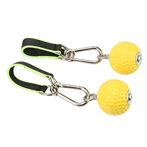 Climbing Pull Up Hand Grips Ball Set | Secure Hold Arm Strength Training for Rock Climbers/Athletes | 2 Grip Balls + 2 Webbing & Buckles | Long - Lasting PU & Steel Construction (72mm Model)
