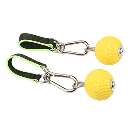 Climbing Pull Up Hand Grips Ball Set | Secure Hold Arm Strength Training for Rock Climbers/Athletes | 2 Grip Balls + 2 Webbing & Buckles | Long - Lasting PU & Steel Construction (72mm Model)
