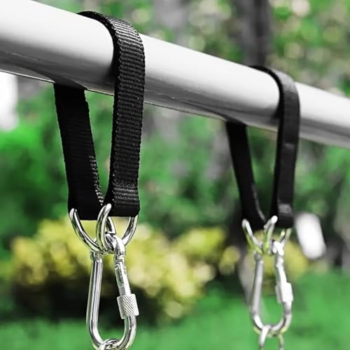 2 Pack Tree Swing Straps Hanging Kit Heavy Duty Belt with Safer Lock Snap Hook Clip Carabiner Connector for Hammock Punching Bag Swings Chair Seat Gym Bar Handle Outdoor(2Pcs 25Cm*25Mm) - color: 2pcs 25cm*25mm