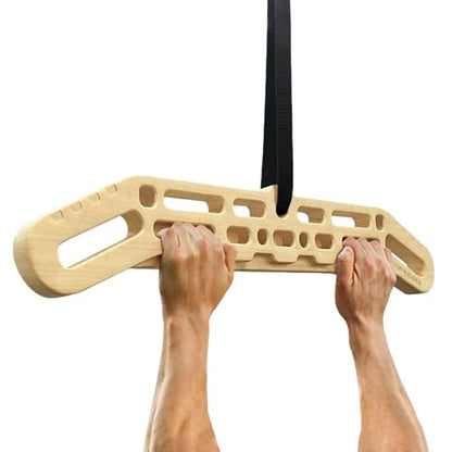 Wooden Hanging Board for Climbing, Multi-Grip Fingerboard for Indoor/Outdoor Fitness Training, Enhances Climbing Power & Grip Strength, Perfect for Adult Fitness Enthusiasts