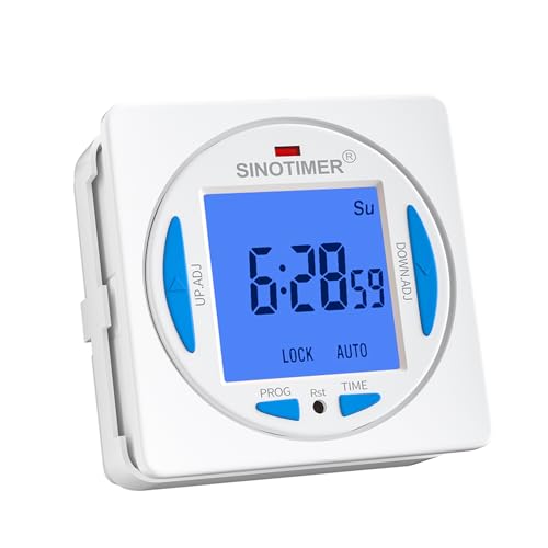 Ultra LCD Display 7 Days Programmable Digital Timer Switch Second Interval with 4 Connecting Wires (Blue Backlights), Panel Mounted with Enclosure. - size: Input 85-265VAC