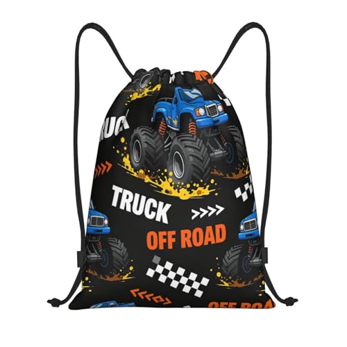 Drawstring Sports Backpacks - Lightweight Swim Gym Bags for Women Men String Sackpack for Beach Travel Yoga(Small, Off-Road Truck) - color: Off-road Truck, size: Small
