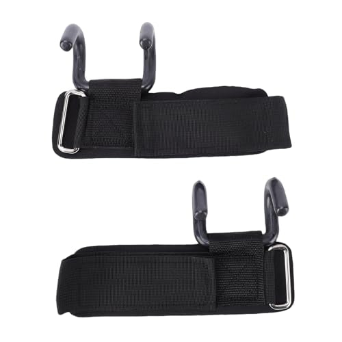 Weight Lifting Hook, 2 Pcs 330lbs Load Bearing Fitness Wrist Strap Hand Grip Support with Rubber Dipped Metal Hook, for Deadlift Pull Up Horizontal Bar Training