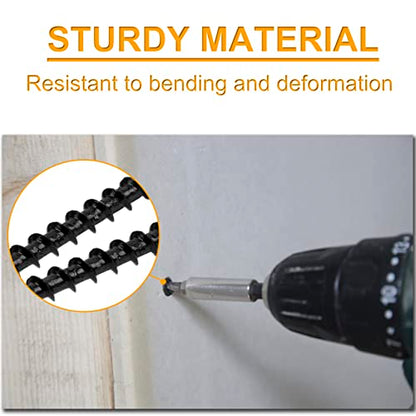 KURUI Drywall Screws Assortment Kit, #6 Black Wood Screws for Sheetrock,165pcs Picture Hanging Kit for Frame Painting Art Photo, Phillips Coarse Dry Wall Screw 4 Sizes 1",1-1/4",1-5/8",2" - size: Assortment Kit (#6 * 1", 1-1/4", 1-5/8", 2")