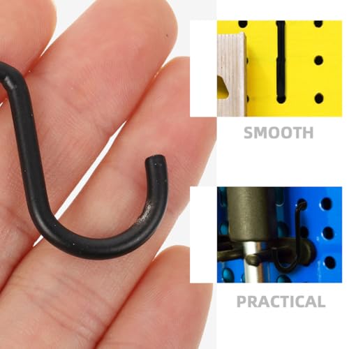 10 Pcs Black Iron Pegboard Hooks for Garage Tool Organizer Utility Pegboard Hangers for Wall Hanging Board Accessories Compatible with Store and Workshop
