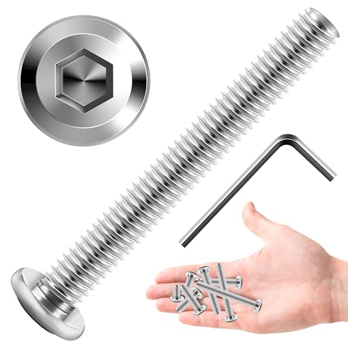 30Pcs M6 x 50mm M6 Screws Flat Head Socket Cap Screw Bolts Furniture Bolts, Allen Socket Drive M6 Bolt, 304 Stainless Steel Bolts, Bright Finish M6x1.0 Bolt by Marysino - color: Silver, size: M6 x 50mm