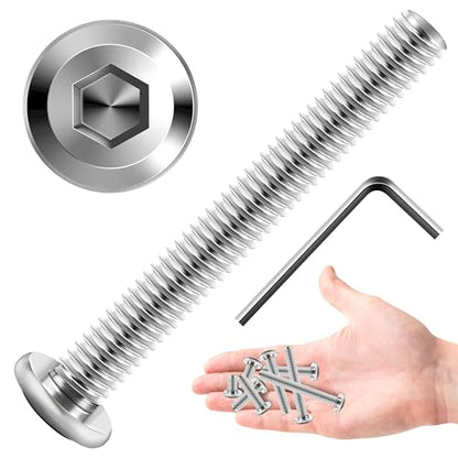 30Pcs M6 x 50mm M6 Screws Flat Head Socket Cap Screw Bolts Furniture Bolts, Allen Socket Drive M6 Bolt, 304 Stainless Steel Bolts, Bright Finish M6x1.0 Bolt by Marysino - color: Silver, size: M6 x 50mm
