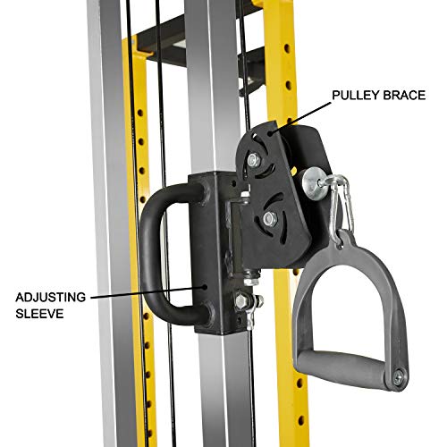 HulkFit Multi-Functional Adjustable Pro Series Power Rack Power Cage Exercise Equipment for Home Gym with Squat Rack Attachments and Accessories - Bench Press, Squats, and Deadlifts - Multicolor - style: Cable Crossover